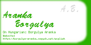 aranka borgulya business card